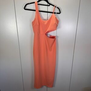 NWT STYLE STATE Apricot Midi‎ Dress Cut Out Bodycon Sleeveless Size 12